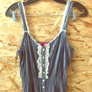 Striped tank with Lace detail